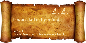 Löwenstein Leonárd névjegykártya