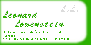 leonard lowenstein business card